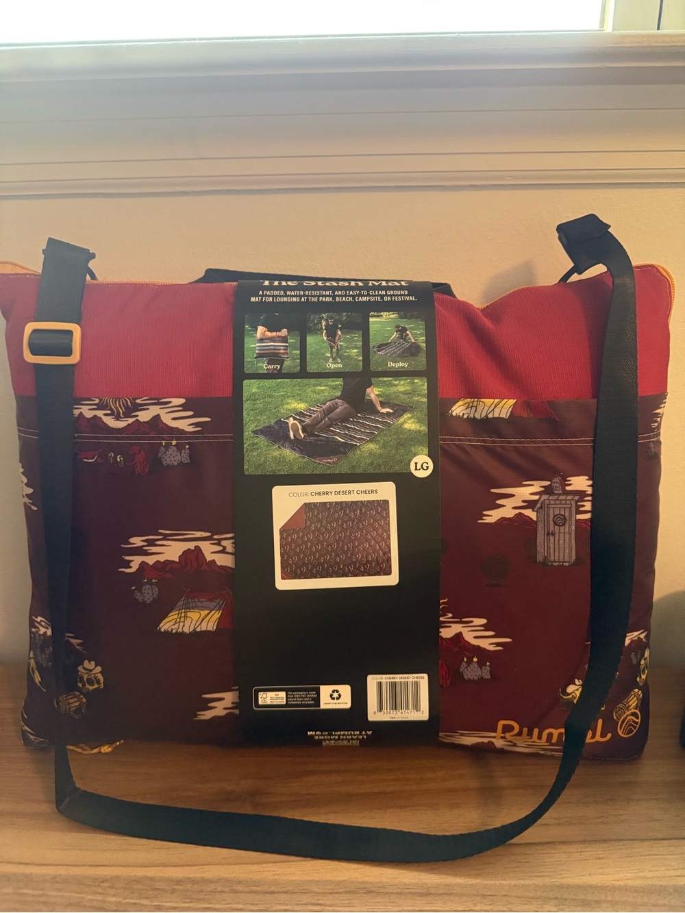 Rumpl Stash mat sz L cherry desert cheers NEW - Picture 2 of 10
